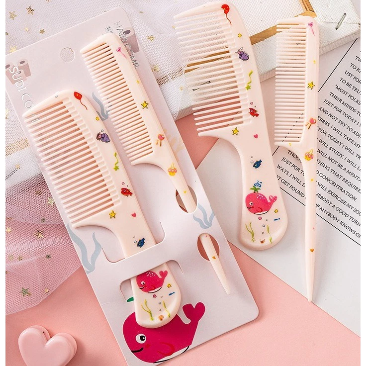 Sisir Rambut Korea Motif Gagang Jumbo Runcing Warna 2 Pcs — 5