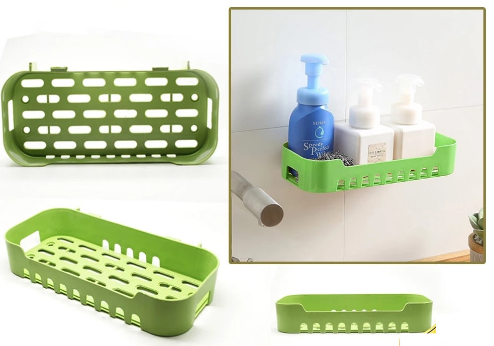 Rak Gantung Plastik Storage Box Tempel Dinding Serbaguna Soft Colors — 4