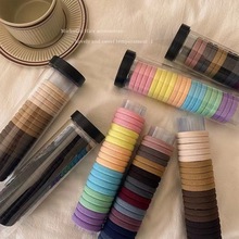 Ikat Rambut Dewasa Anak Wanita Elastis Motif Polos 20Pcs Gaya Korea — 7