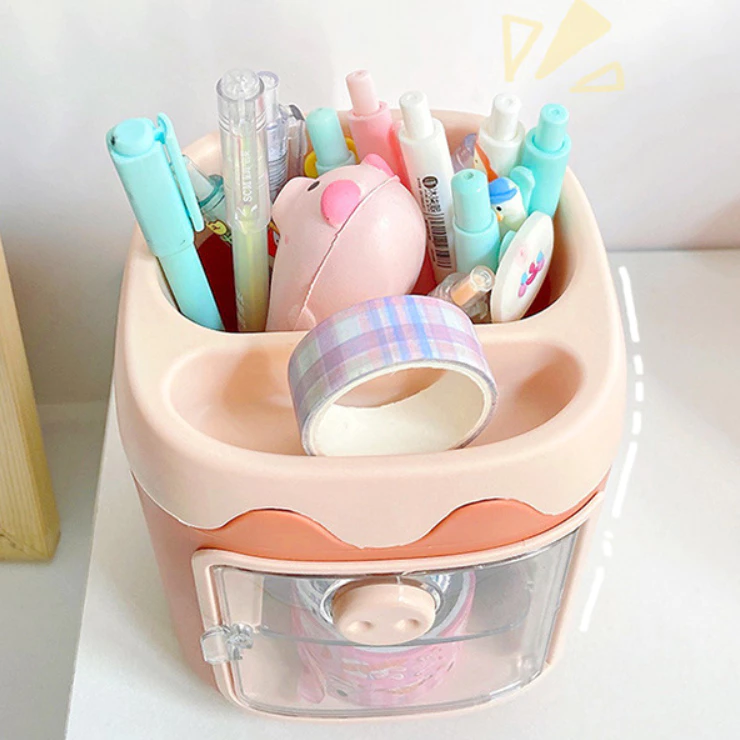 Organizer Meja Laci 2 Tingkat Penyimpanan Stationery Alat Tulis — 4