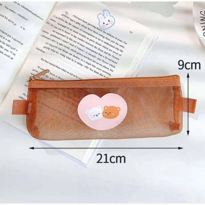 Tempat Pensil Zipper Coklat Motif — 5