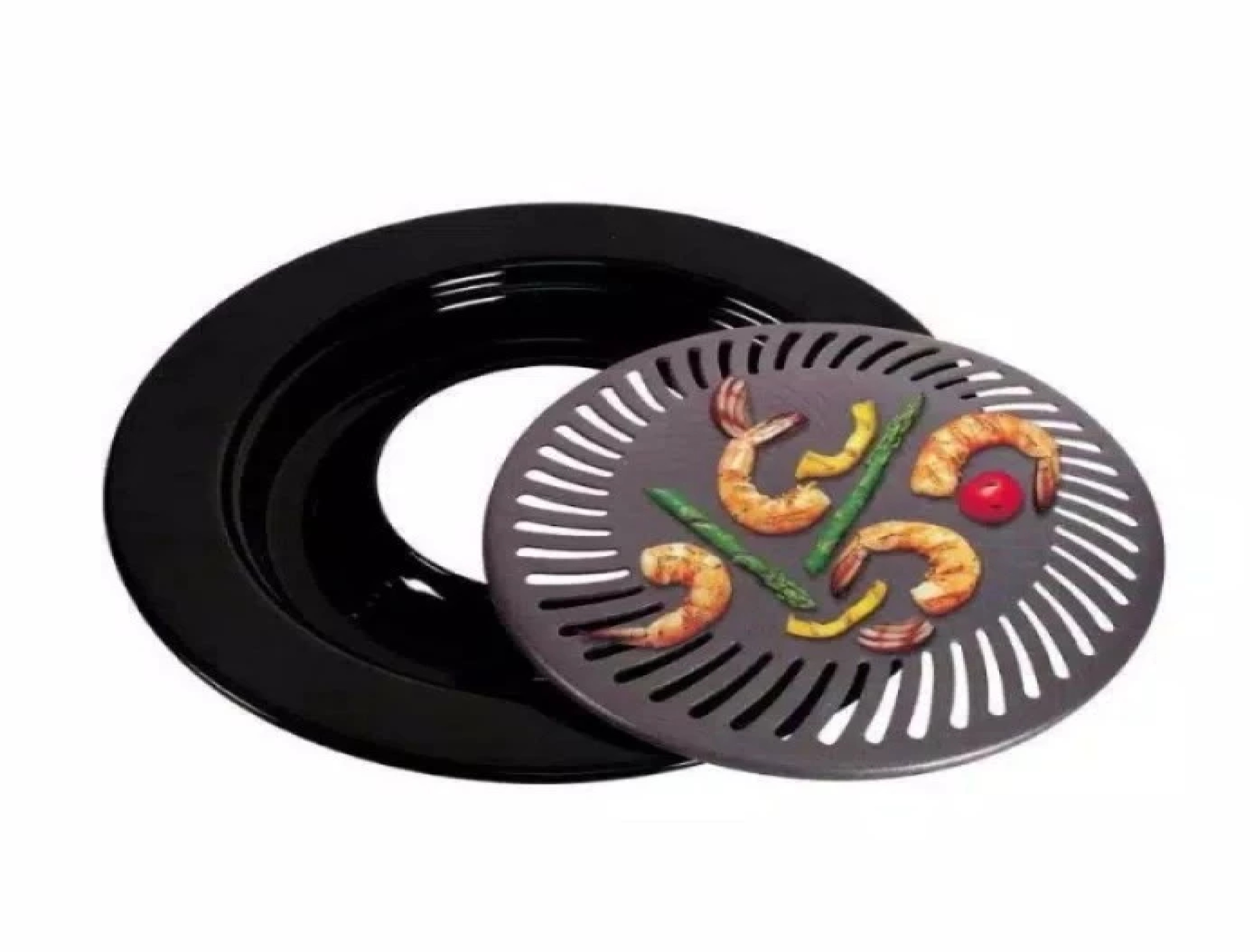 Alat Pemanggang Daging Bbq Grill Pan Korean Bulat Portable 32cm — 9