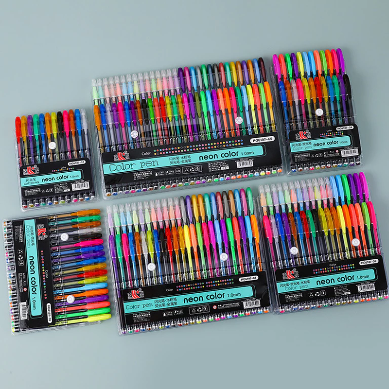 Pulpen Warna Warni Tinta 12pcs Colorful Gel Glitter Tulisan Berkilau — 9