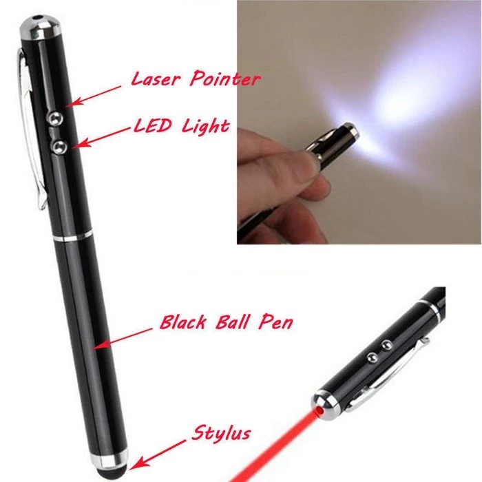 Stylus Pen 5 In 1 Pulpen Ballpoint Touchscreen Dengan Red Laser Senter — 7