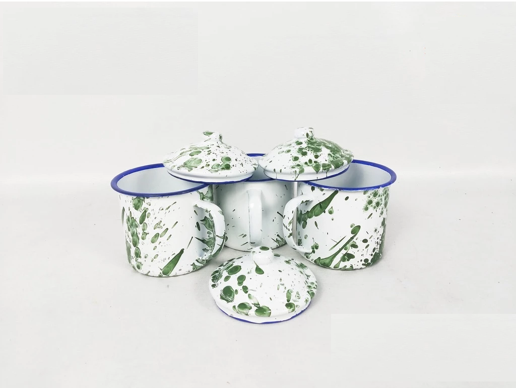 Mug Enamel Jadul Stainless Steel Gelas Jumbo Kopi Teh Gaya Klasik — 3