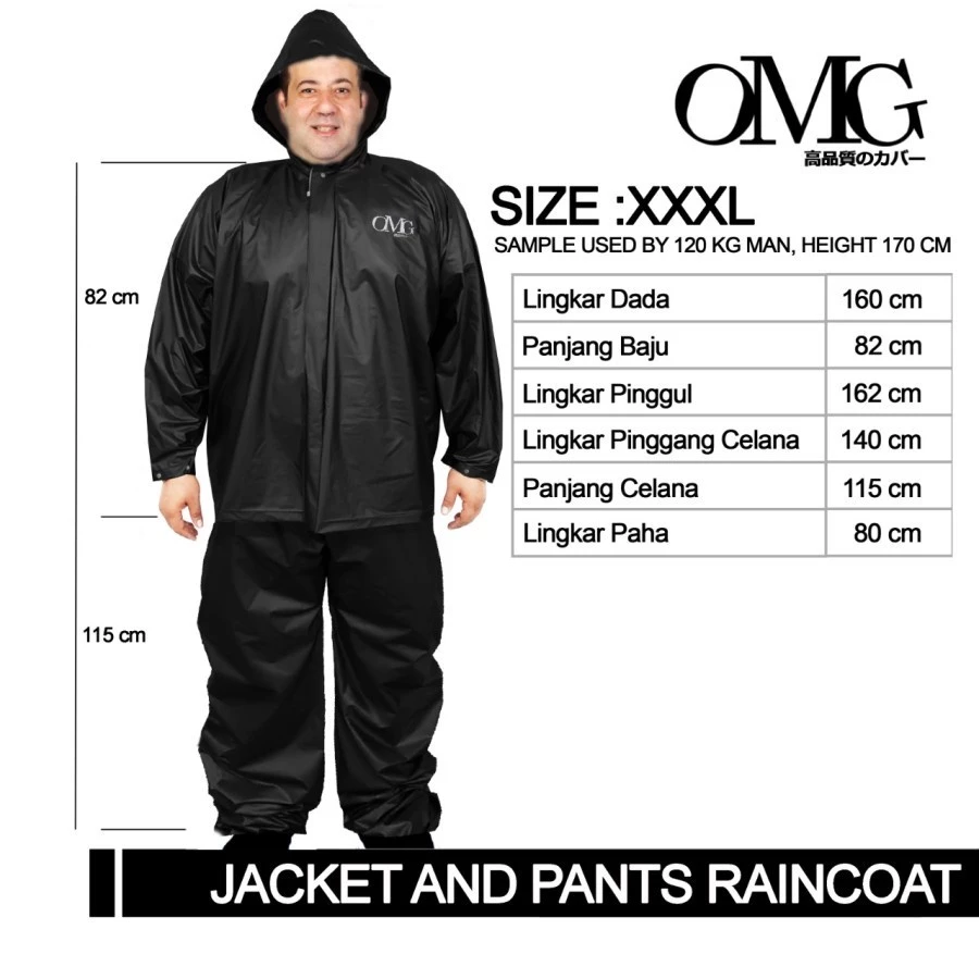 Jas Hujan Motor Besar Jumbo Big Size XXXL Extra Large PVC Lentur — 5
