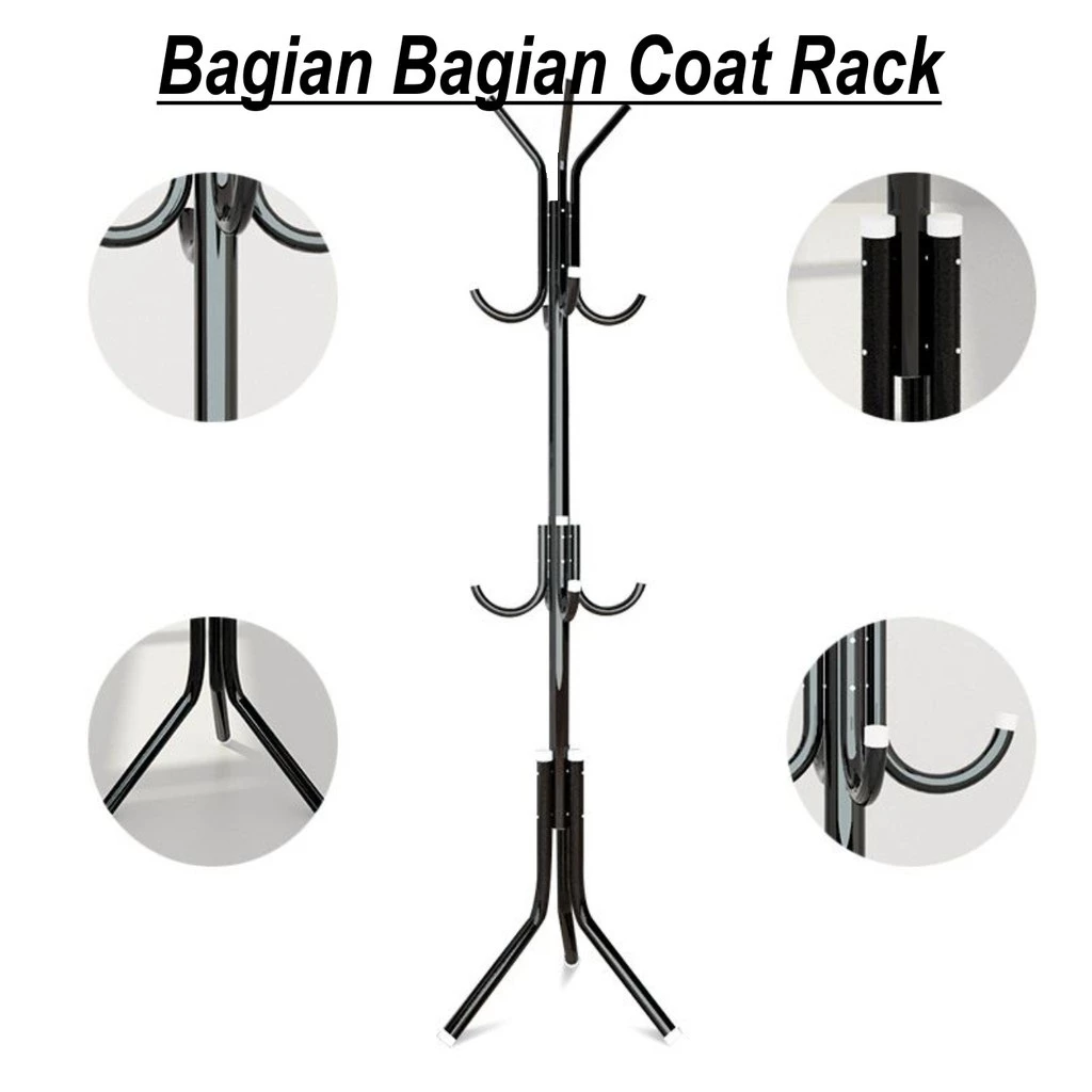 Stand Hanger Multifungsi Stainless 9 Kait Gantungan Tas Topi Serbaguna — 4
