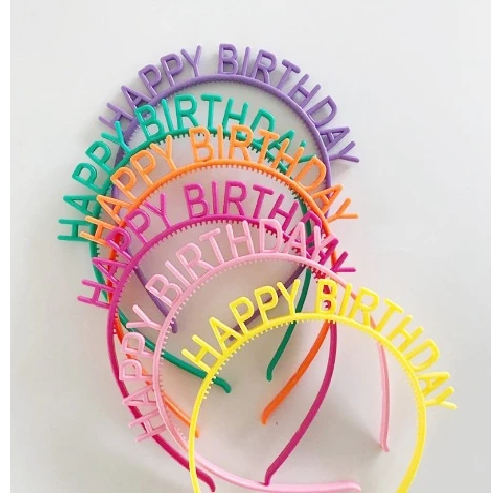 Bando Ulang Tahun Desain Happy Birthday Warna Warni Gaya Korea — 5