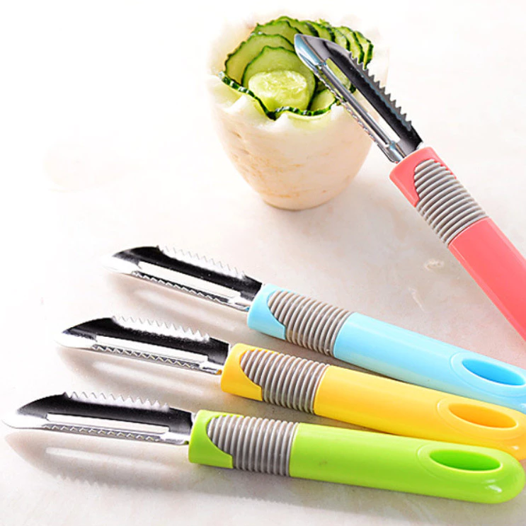Pisau Kupas Buah Sayur Sisik Ikan Anti Slip Peeler Knife Stainless — 6