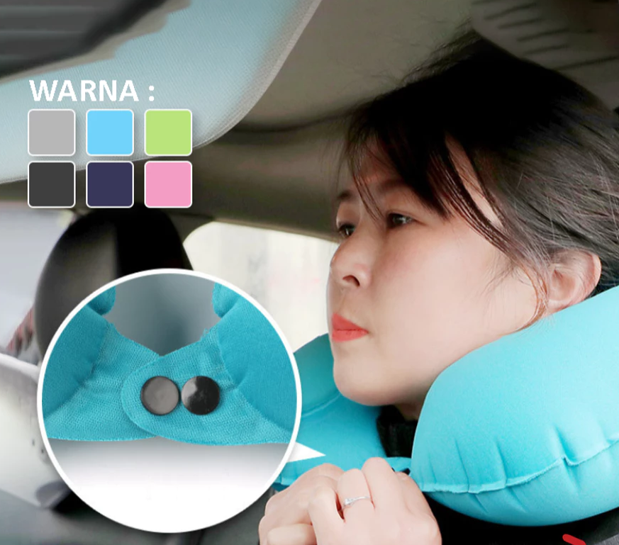 Bantal Leher Angin Travel Set 3 in 1 dengan Penutup Mata Telinga — 6