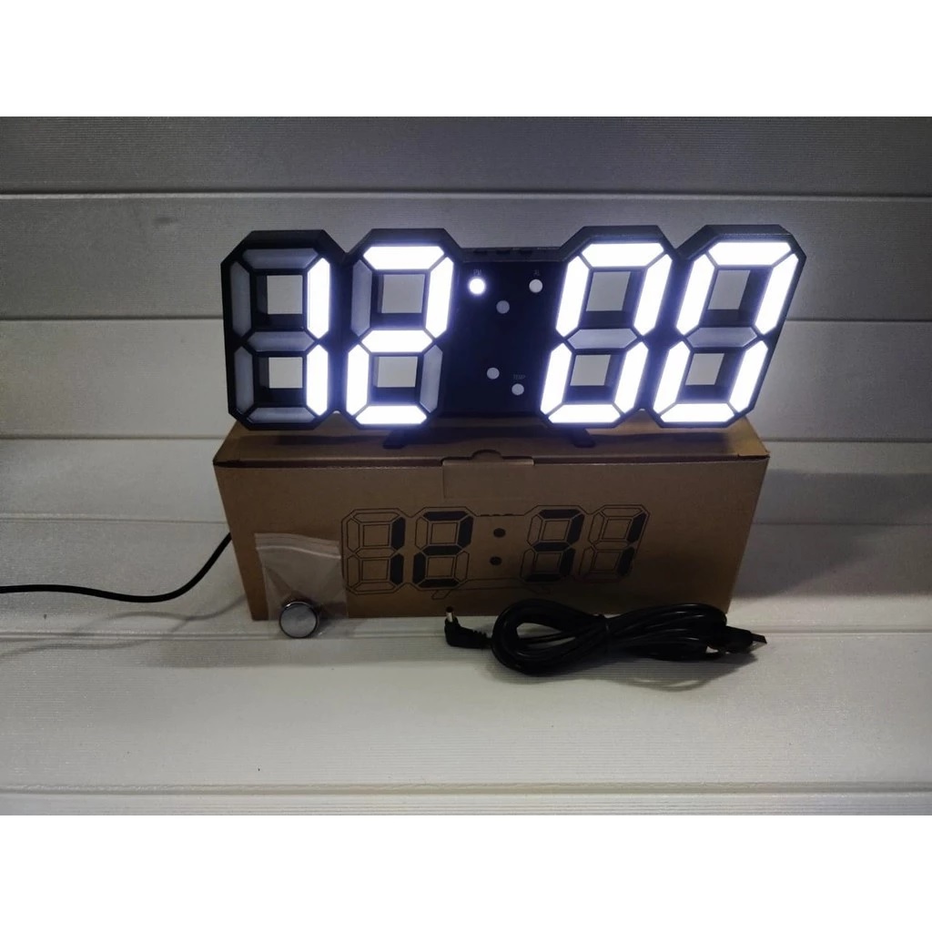 Jam Dinding Digital LED 3D Clock Aesthetic Modern Style — 9
