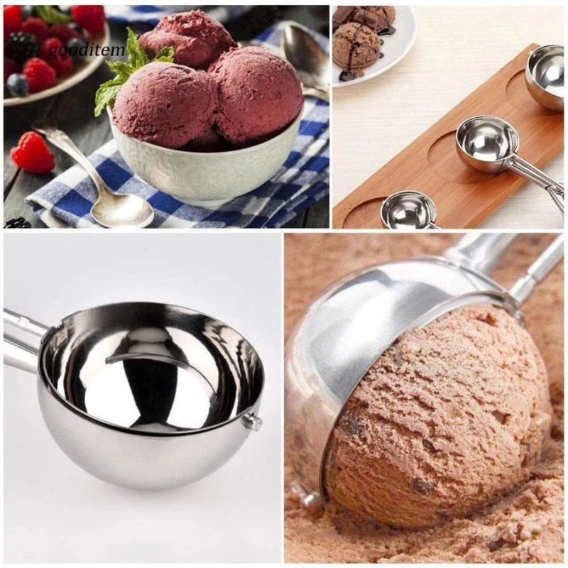 Sendok Sekop Es Krim Stainless Steel Scoop Ice Cream Adonan Kue — 5