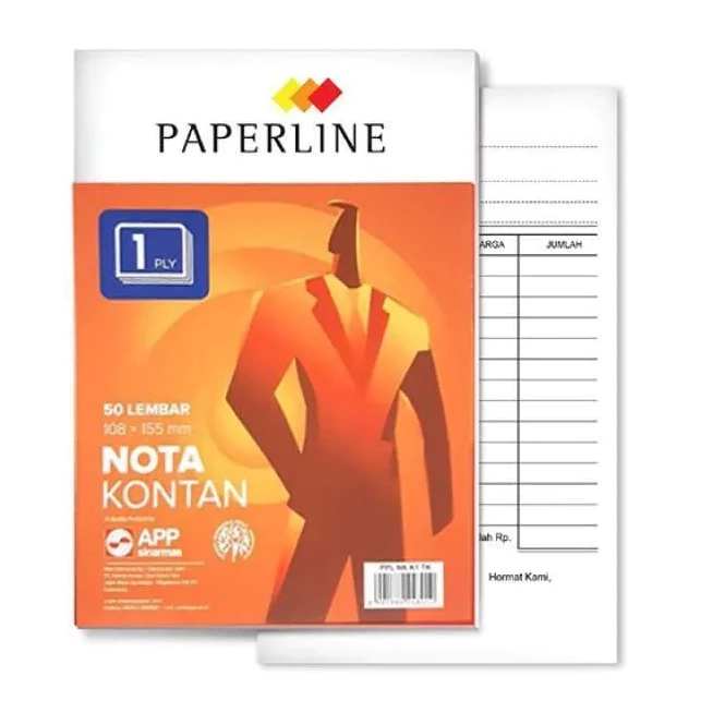 Buku Nota Kontan Bon 1 Ply Paperline HVS Putih 108x155mm 50 lembar — 7