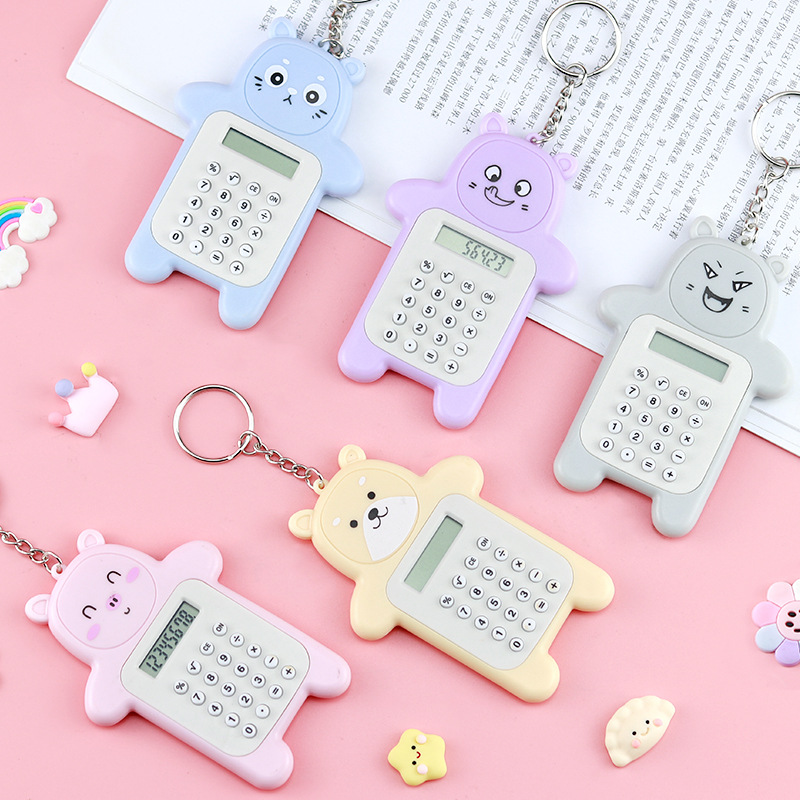 Kalkulator Mini Portable 8 Digit Dengan Motif Beruang — 6