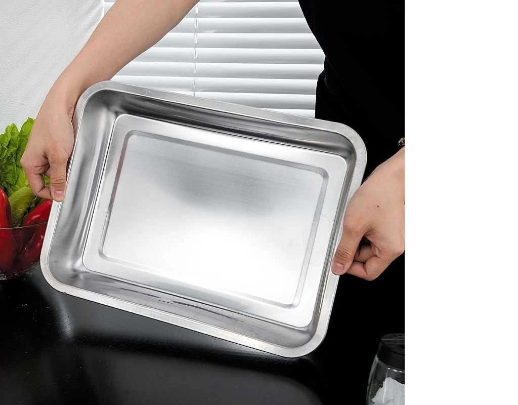 Baki Stainless Cekung Baking Tray Alat Saji Pemanggang Variasi Ukuran — 3