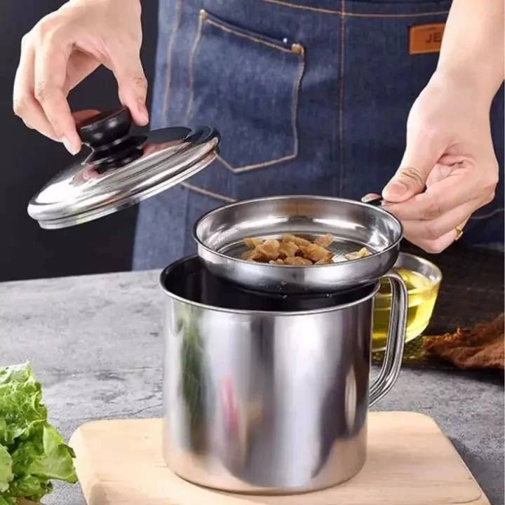 Saringan Penyaring Ampas Sisa Minyak Goreng Bekas Stainless 1.3 Liter — 10