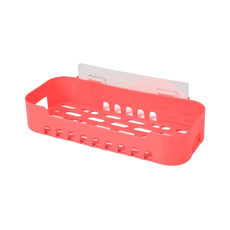 Rak Gantung Plastik Storage Box Tempel Dinding Serbaguna Soft Colors