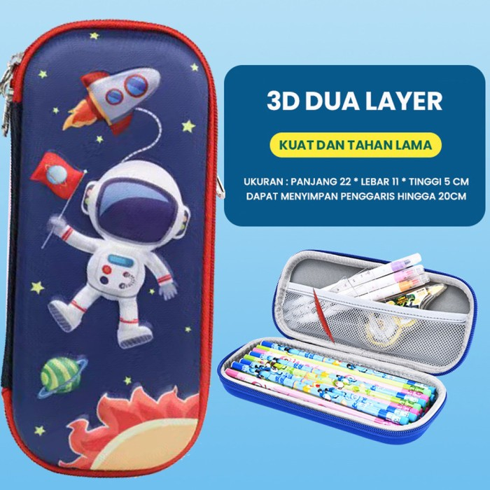 Kotak Pensil 3d Timbul Karakter Astronout / Tempat Alat Tulis — 5