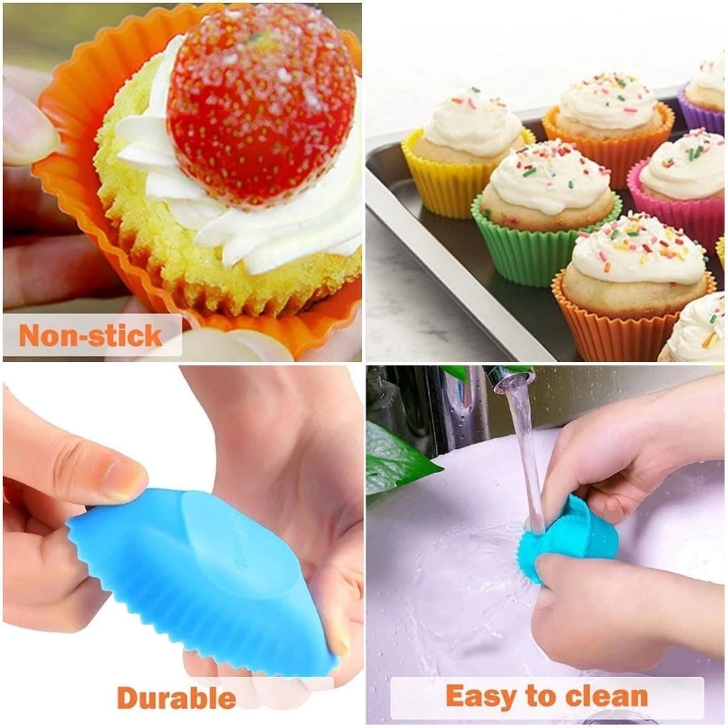 Cetakan Kue Silikon Food Grade Praktis Bekal Bento Anak Cupcake dan Muffin — 8