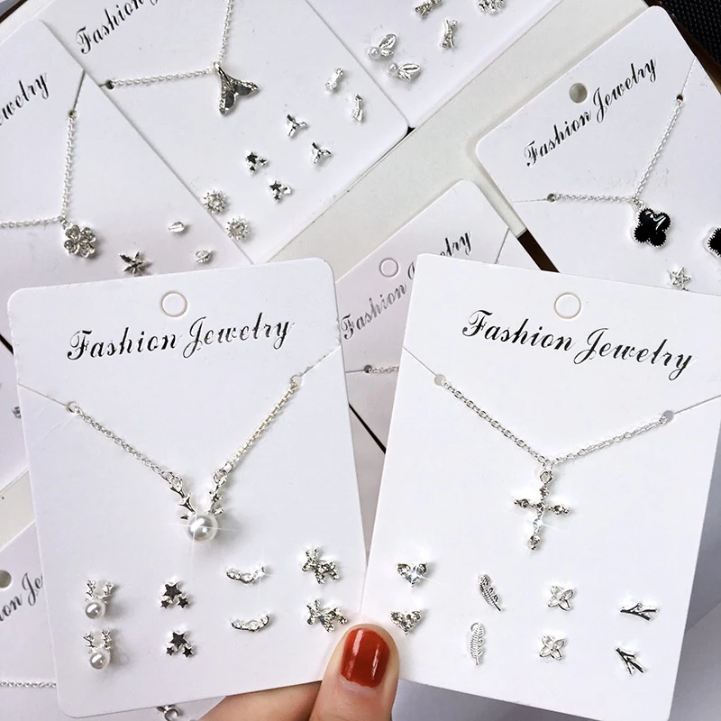 Kalung Anting Set Aksesoris Fashion Wanita Korea Cantik Kekinian — 5
