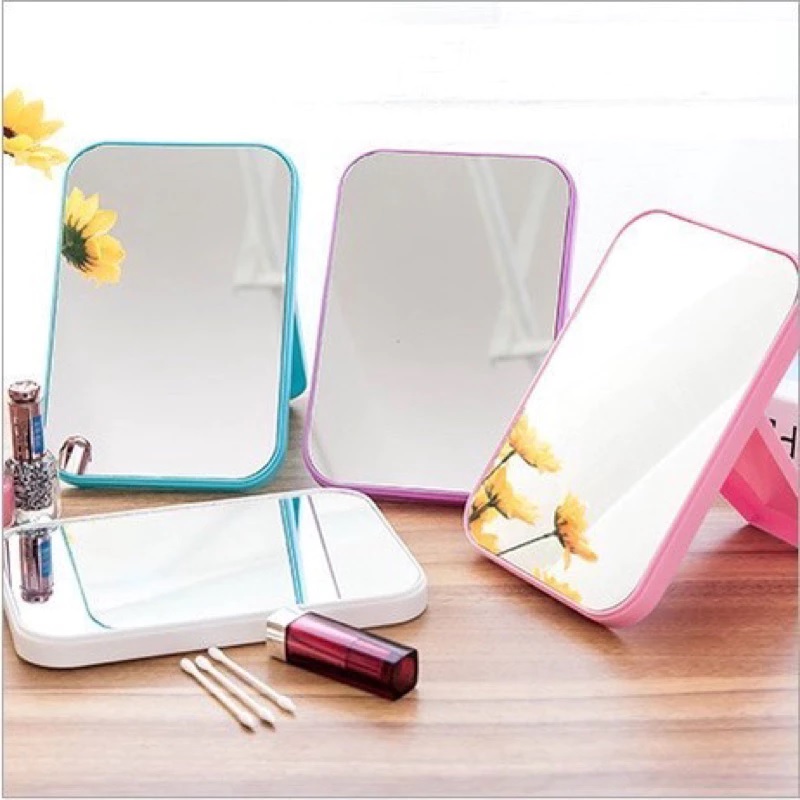 Cermin Make Up Lipat Persegi Kaca Rias Portable Praktis — 8