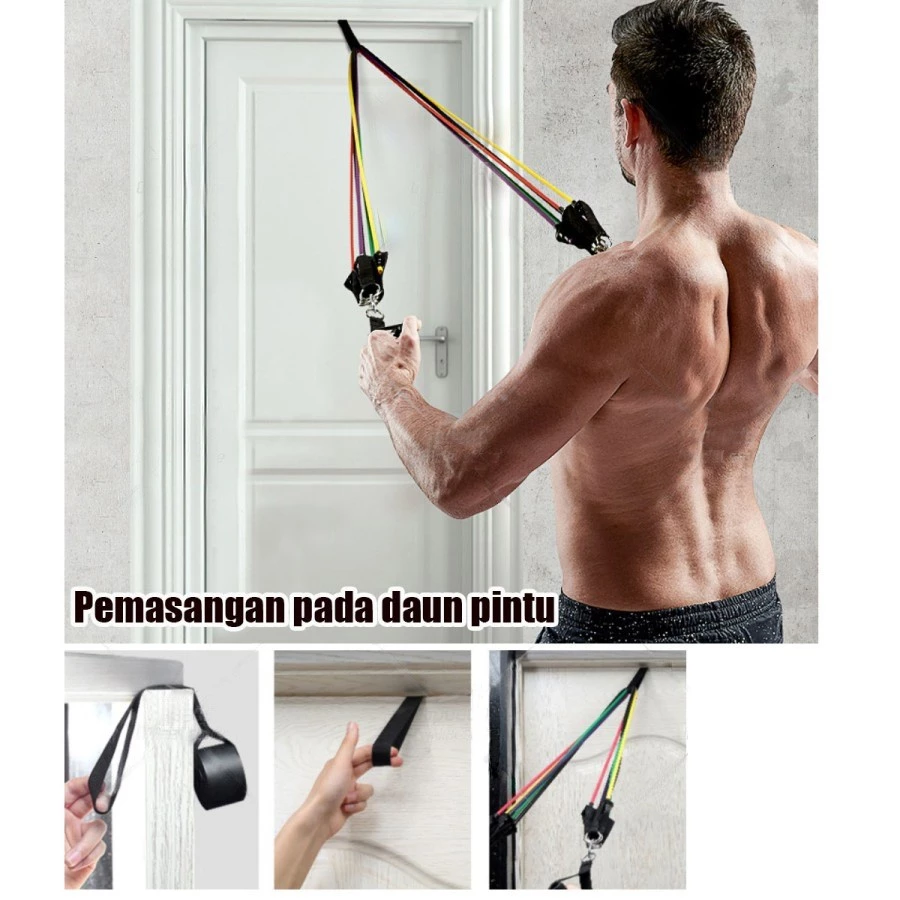 Alat Latihan Pilates, Yoga, dan Gym Resistance Bands 11in1 — 5