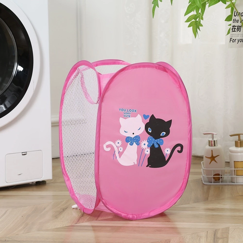 Keranjang Cucian Pakaian Baju Kotor Lipat Karakter Laundry Bag Nylon — 7