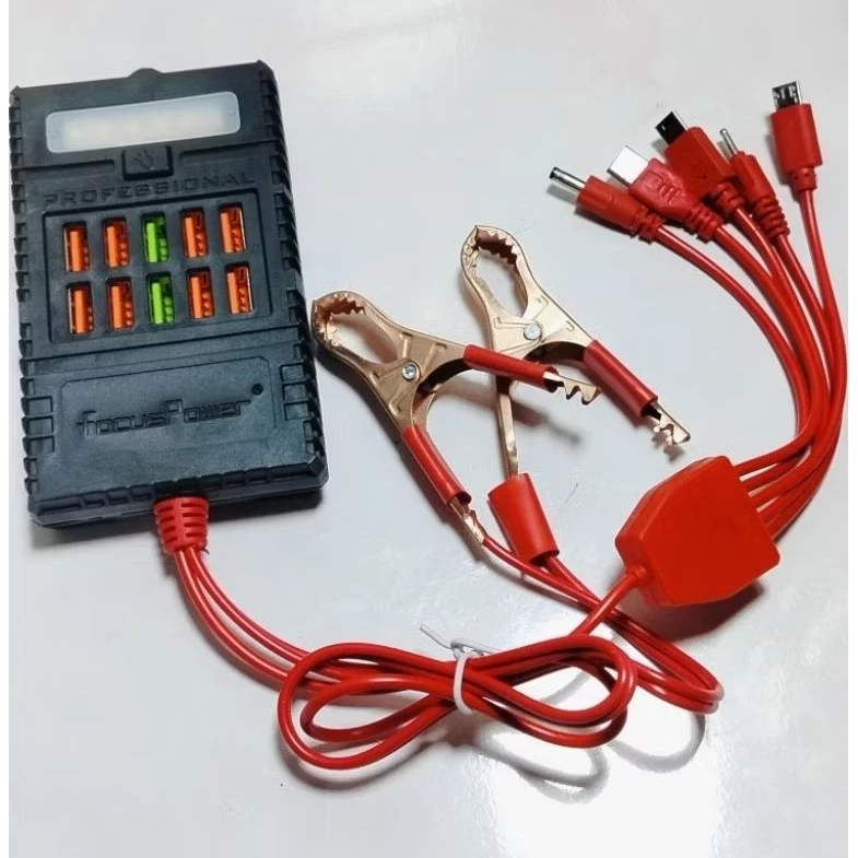 Charger Aki LCD 15 in 1 Charger Aki Universal dengan 8 USB Port — 6