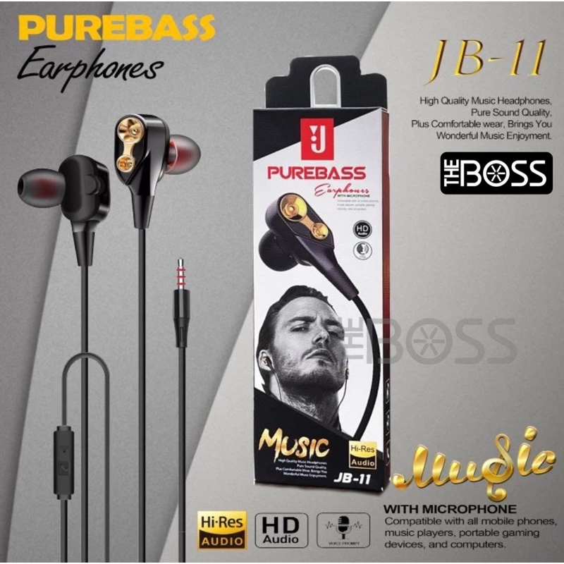 Headset B-11 Purebass Handsfree Double Sound Headset Universal — 3