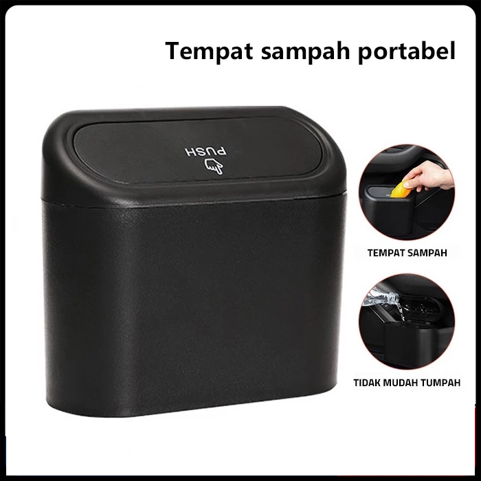 Tempat Sampah Mini Mobil Push Trash Praktis Slim Gantung Hemat Tempat — 3