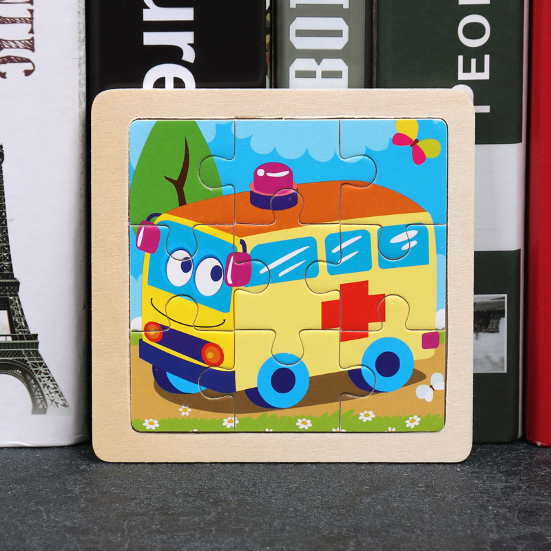 Mainan Edukasi Anak MINI WOODEN PUZZLE Jigsaw Kubus Kayu 10.5x10.5cm — 6