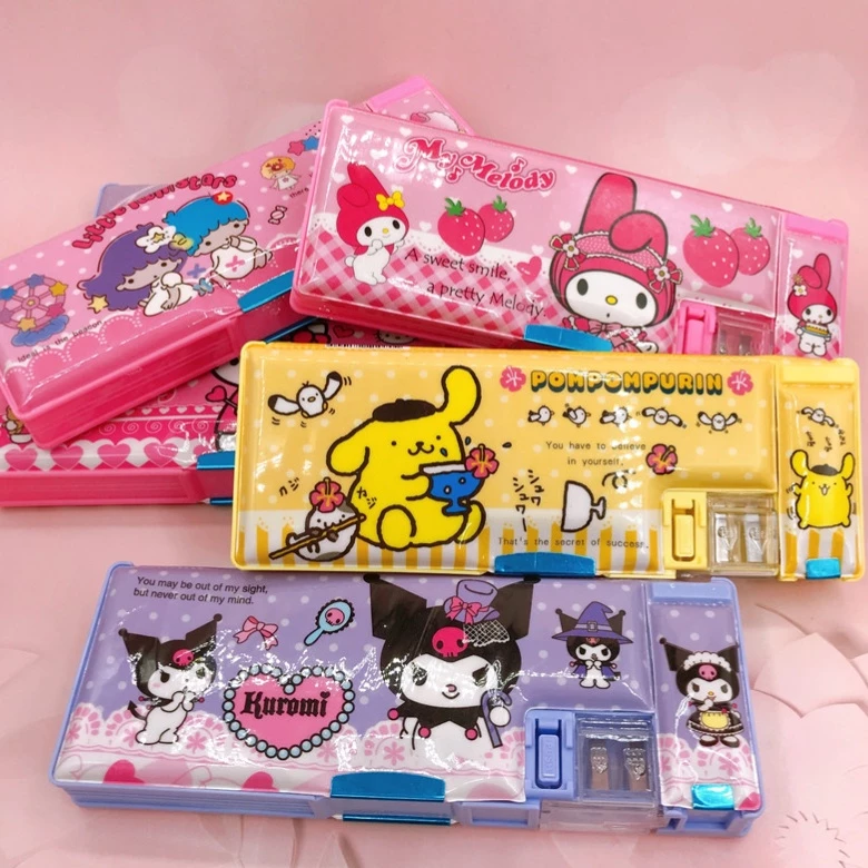 Kotak Pensil 2 Sekat Magnet Anak Sekolah TK SD Karakter Lucu Sanrio — 2