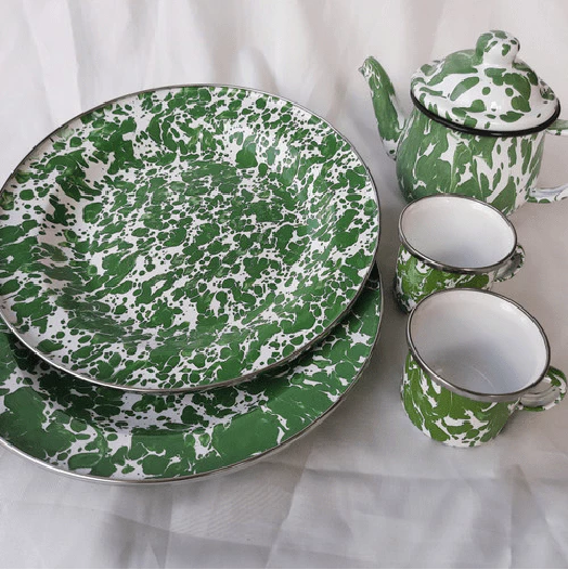 Piring Jadul Desain Motif Klasik Enamel Brilik Legend Multifungsi — 5