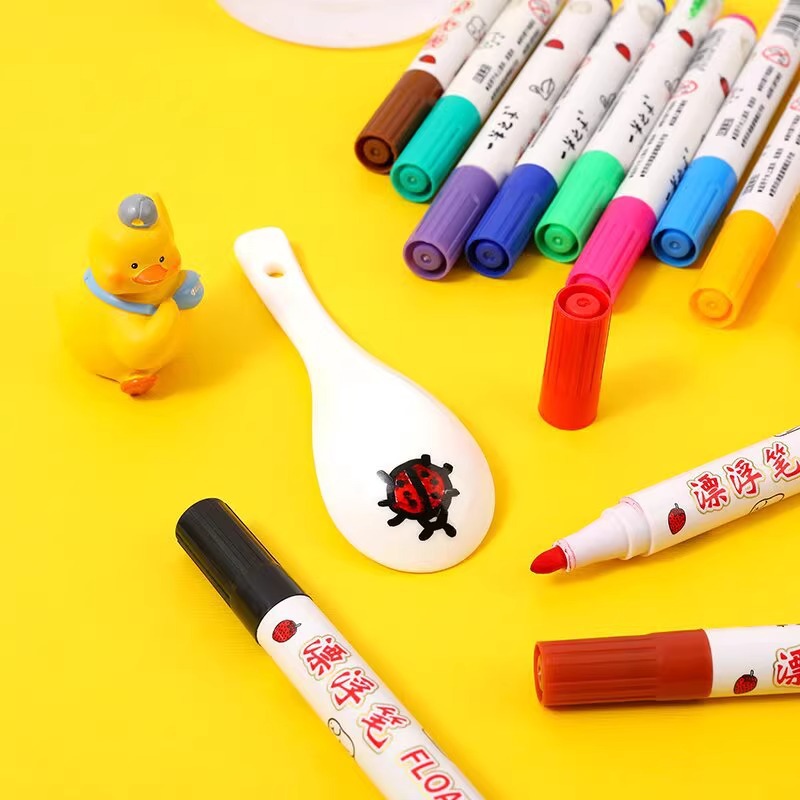 Mainan Spidol Air Mengapung Magic Marker Spidol Warna Ajaib 12 Pcs — 6
