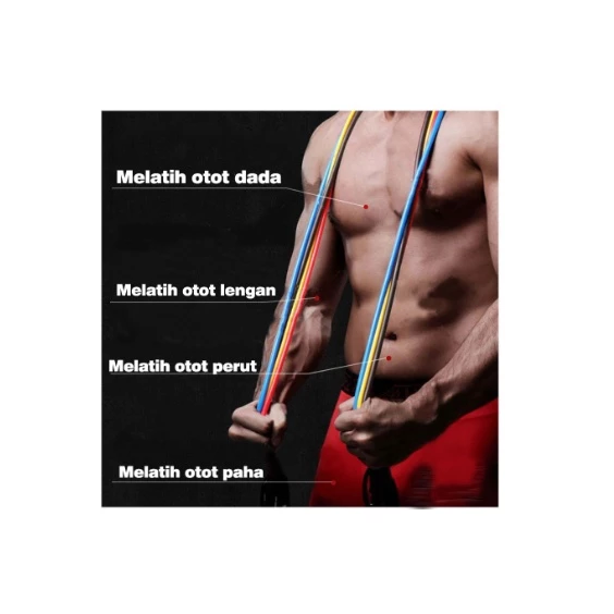 Alat Latihan Pilates, Yoga, dan Gym Resistance Bands 11in1 — 4