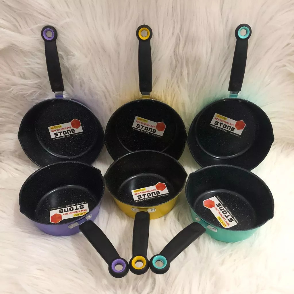 Panci Teflon Marble Black Anti Lengket 18 20cm Serbaguna Dapur — 8