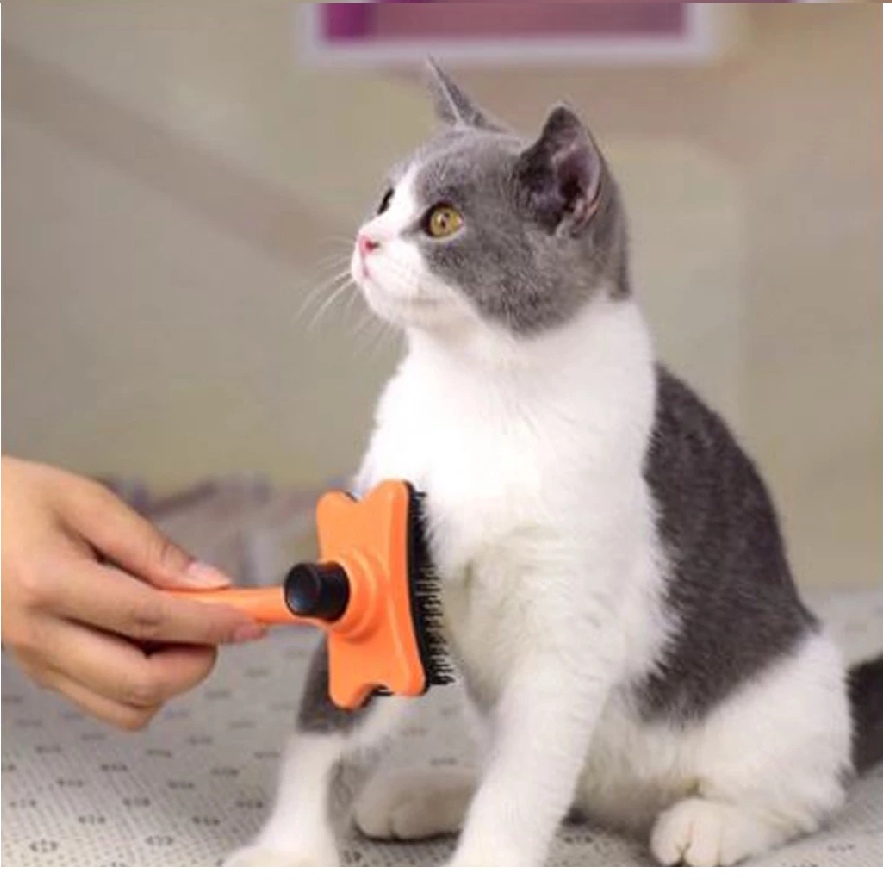Sisir Grooming Brush Anjing Kucing Kelinci Self Quick Cleaning Praktis — 9