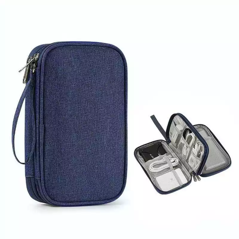 Pouch Dompet Travel Double Layers Mini Storage Organizer Cable Cord — 9