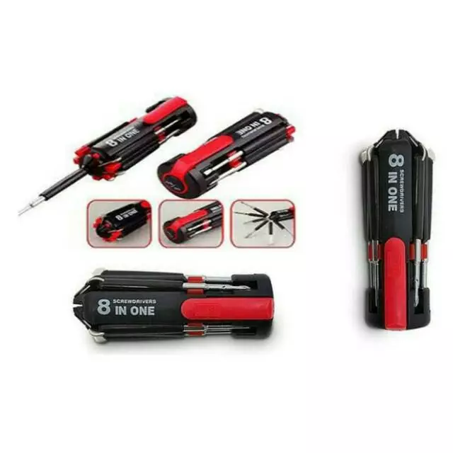 Set Obeng 8 in 1 Multi Screwdriver Tools Senter Multifungsi Lampu — 5