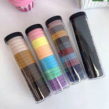 Ikat Rambut Dewasa Anak Wanita Elastis Motif Polos 20Pcs Gaya Korea — 9