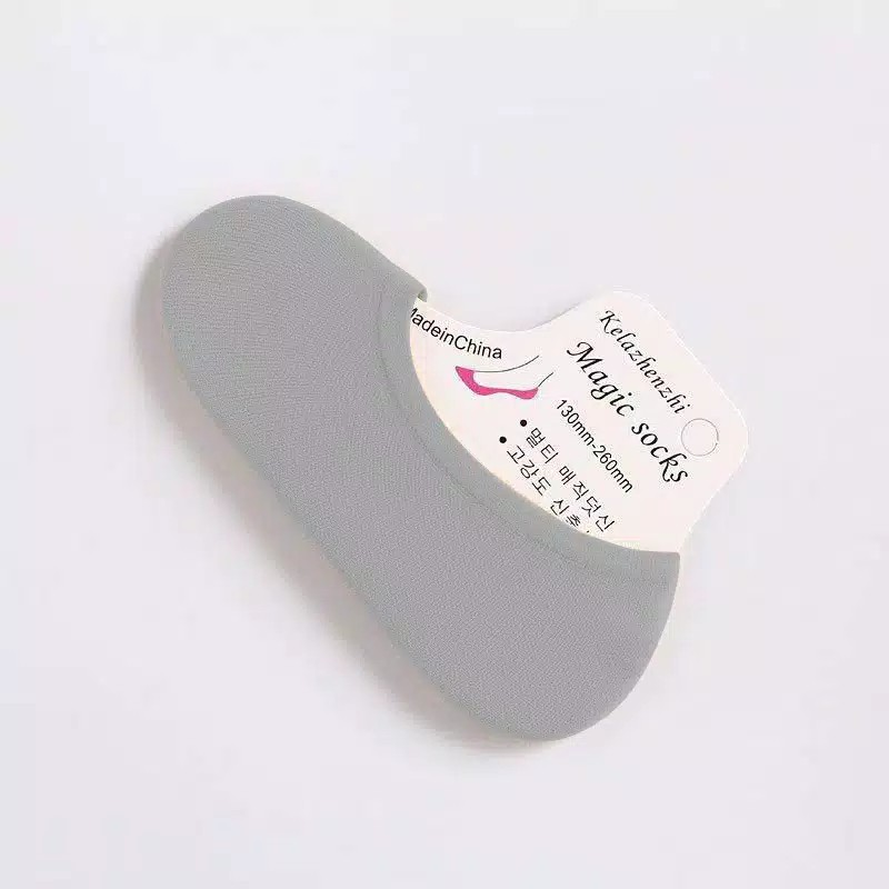 Kaos Kaki Pendek Socks Polos Setumit Bawah Mata Kaki Bahan Silicone — 5