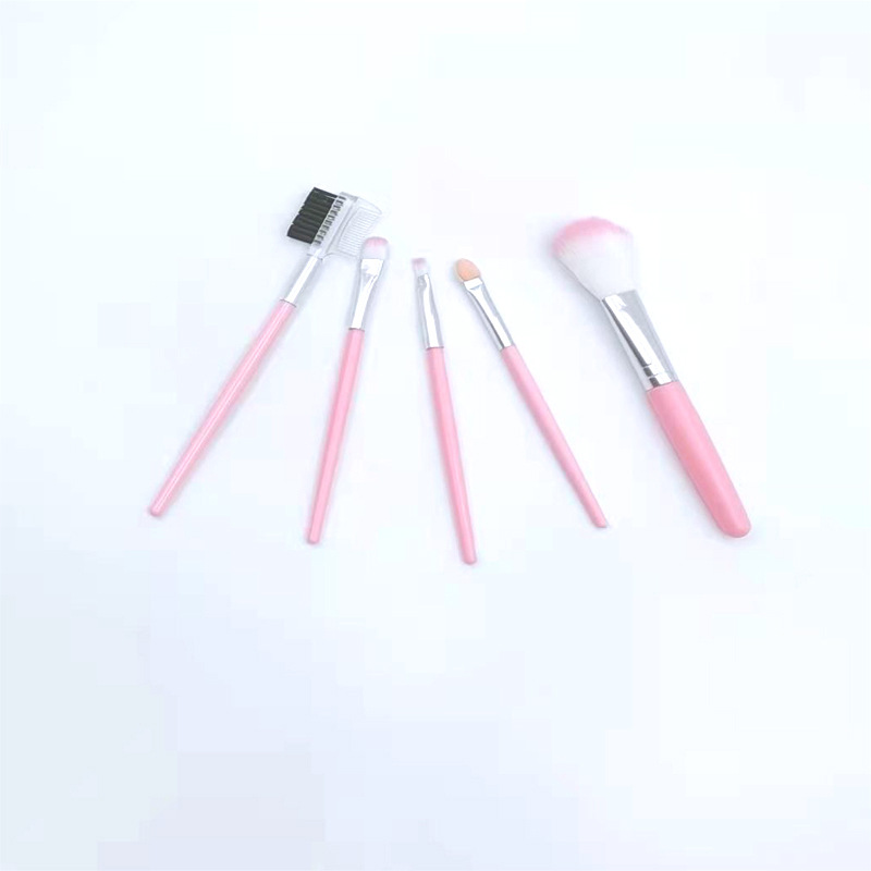 Kuas Alat kosmetik Brush Makeup Mini Set 5 Pcs Praktis Travel Portable — 8