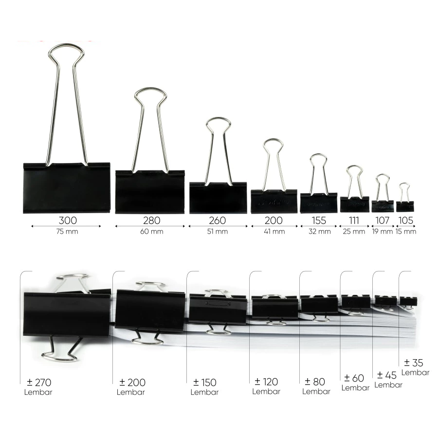 Binder Clip Klip Penjepit Kertas File Berkas Perlengkapan Kantor — 4