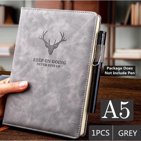 Buku Catatan Kerja Notebook A5 Cover Kulit Sintetis Elegan 100 Lembar — 9