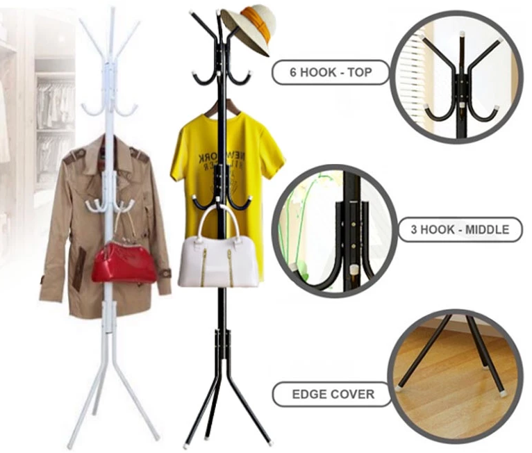 Stand Hanger Multifungsi Stainless 9 Kait Gantungan Tas Topi Serbaguna — 2