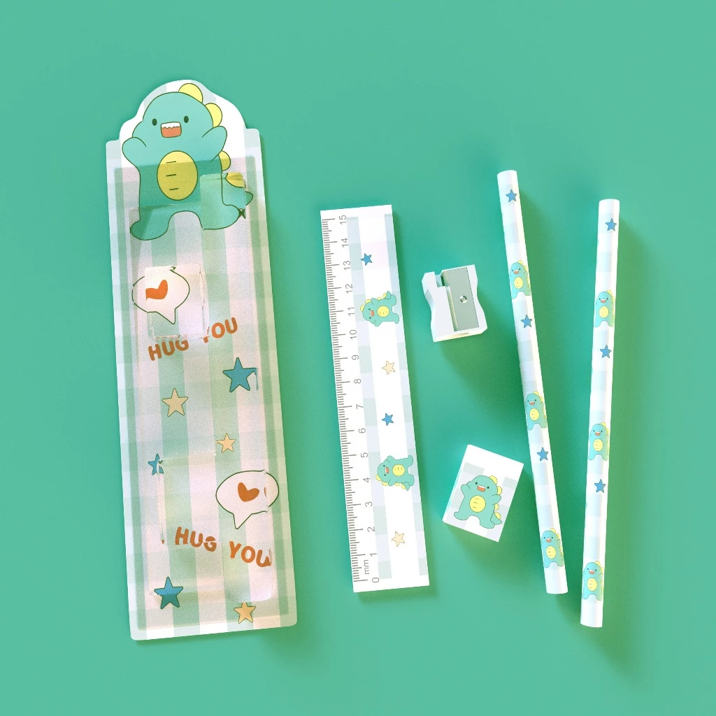 Pensil Set Anak Aimilo 5in1 Lucu untuk Tempat Pensil Sekolah — 7