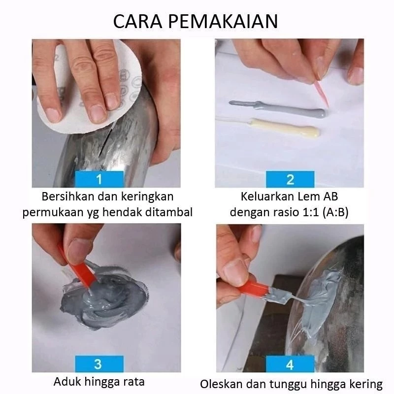 Lem Epoxy Penambal Logam Super Kuat untuk Perbaikan dan Rekatan Cepat — 4