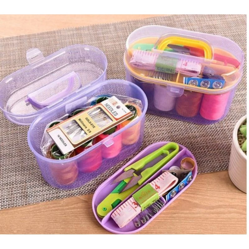 Sewing Kit Set Alat Jahit Kotak Box Alat Menjahit Benang Jarum Meteran — 6