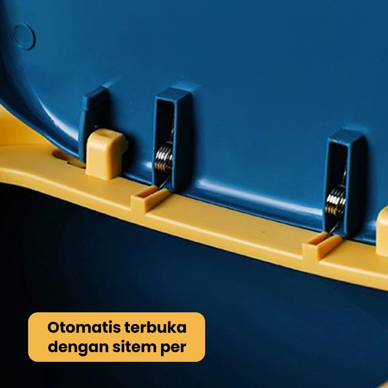 Tempat Tong Sampah Dapur Kamar Kotak Tertutup Plastik Simple Aesthetic — 3
