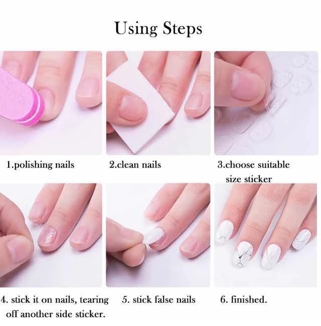 Sticker Lem Kuku Palsu Fake Nails Kedap Air Gel Double Tap Praktis — 4